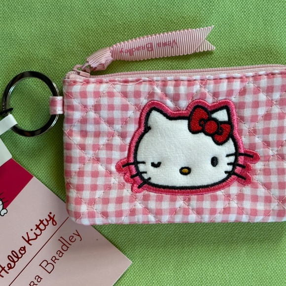 VERA BRADLEY HELLO KITTY ZIP ID CASE:NWT HELLO KITTY GINGHAM - Picture 3 of 13